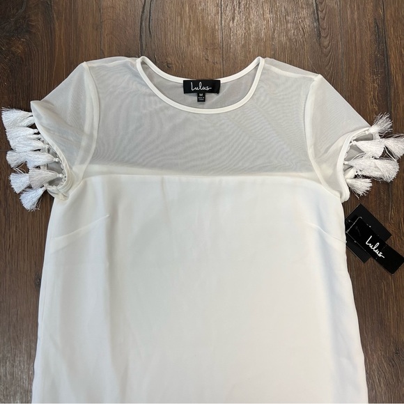 NWT Lulu’s Iced latte white shift dress SZ MED - Picture 4 of 9